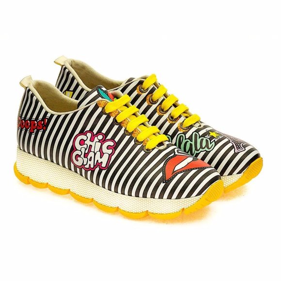 Goby Shoes - Chic Glam Zebra Stripe Sneakers - Picture 1 of 6